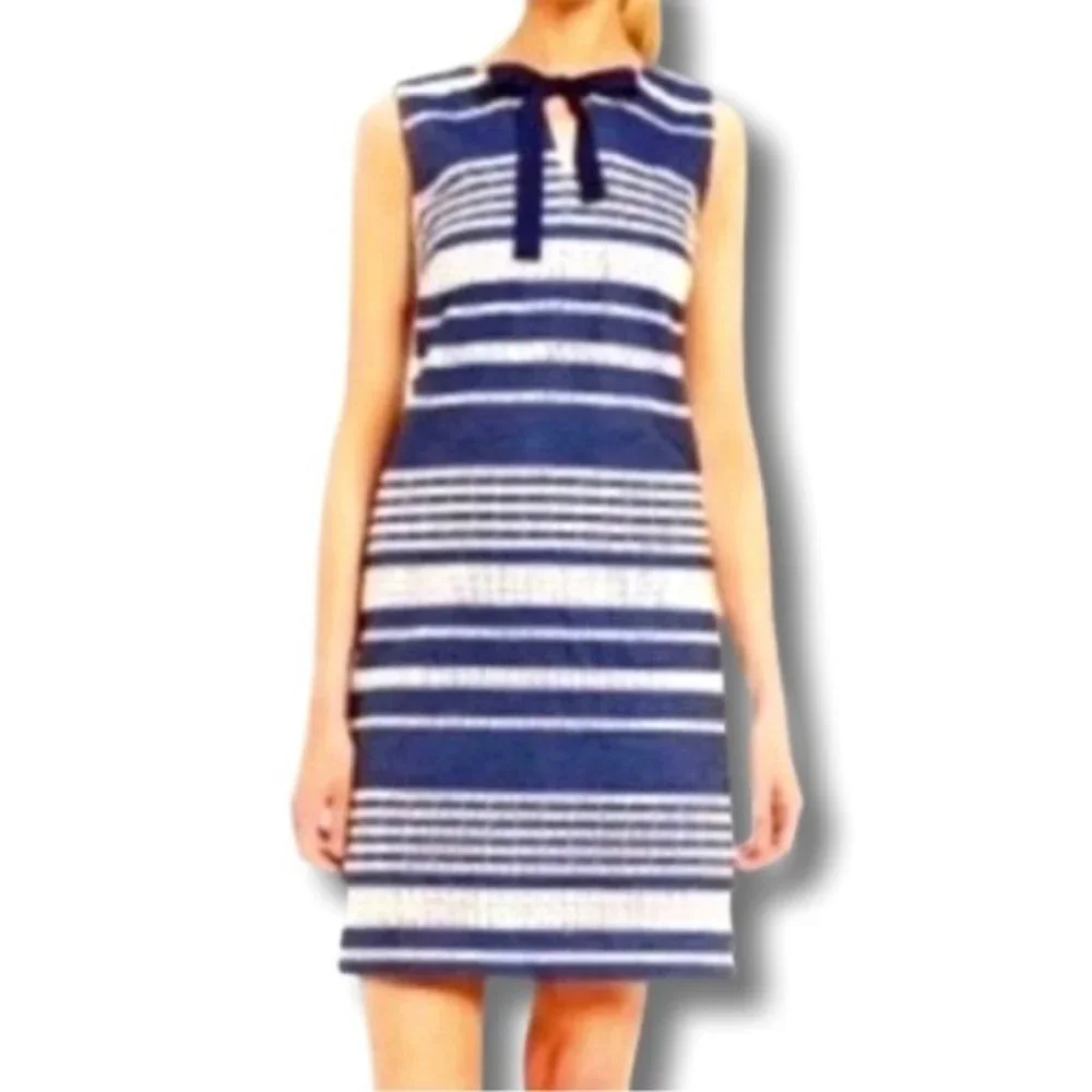 Karl Lagerfeld Blue and White Sheath Mini Dress